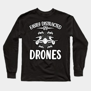 Easily Distracted By Drone Vintage Long Sleeve T-Shirt